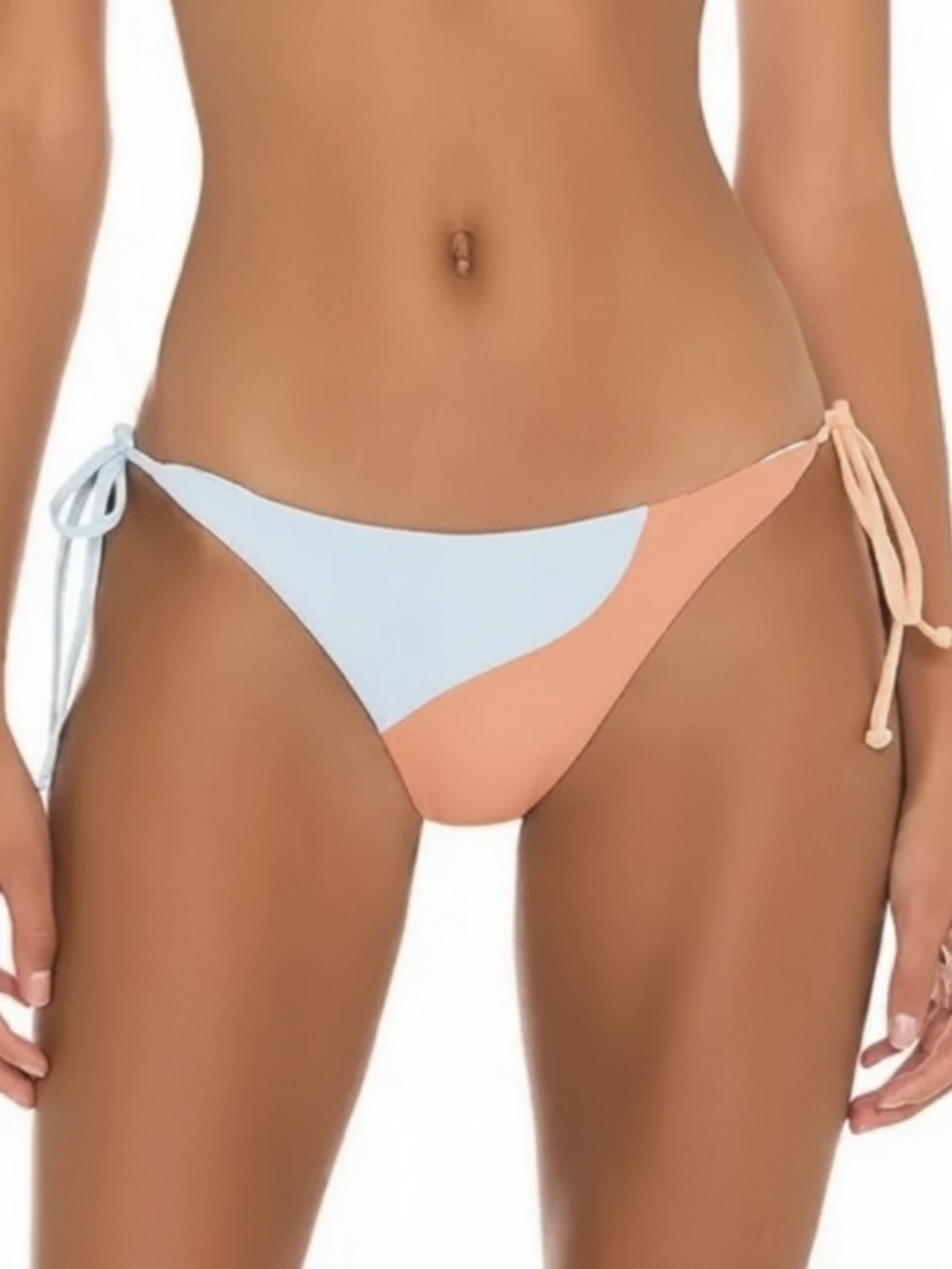 L*Space Dani Colorblock String Bikini Bottom Tangy Sky Blue XL
